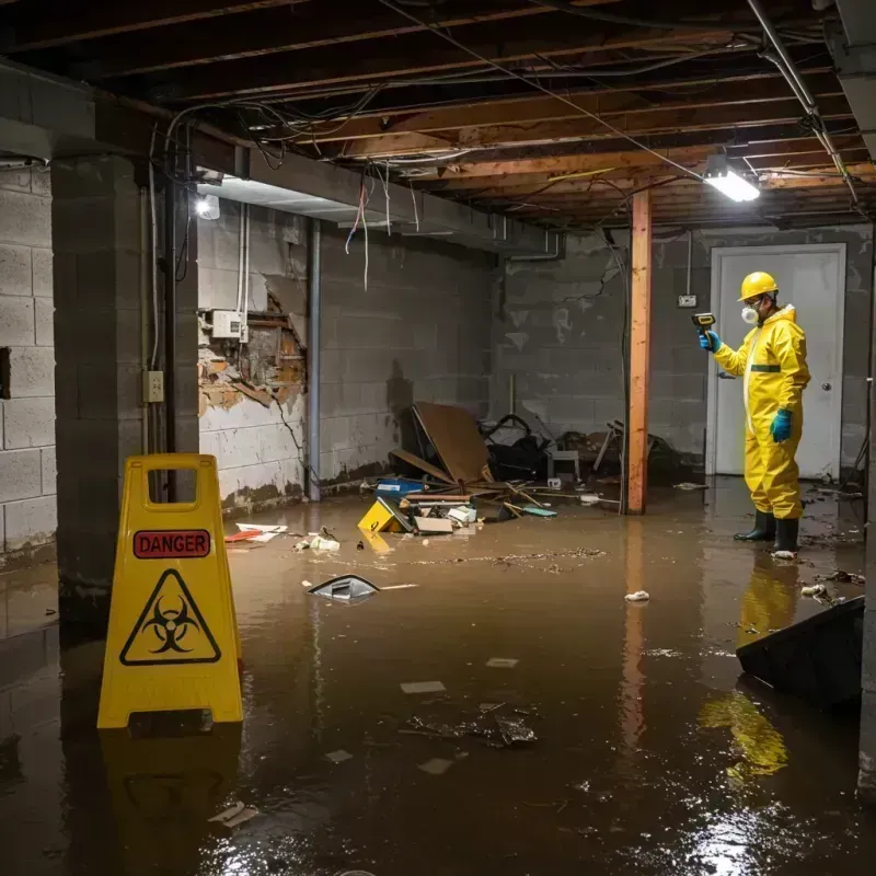 Flooded Basement Electrical Hazard in Stover, MO Property